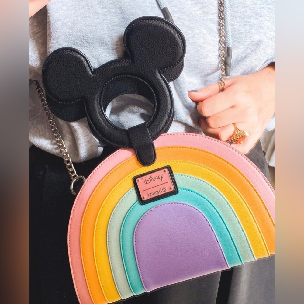 Loungefly x Disney Mickey Mouse Pastel Rainbow Crossbody Bag (No Longer Made)
